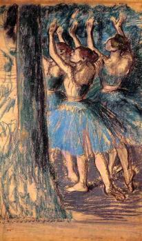 Edgar Degas : Group of Dancers, Tree Decor